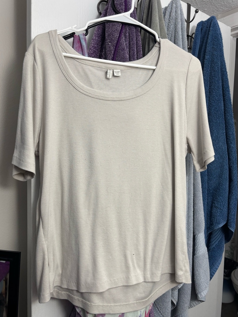 Cato Light Beige Scoop Neck Short Sleeve Top
